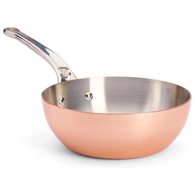 DE BUYER 6236.2 Prima Matera Casseruola Bombata in Rame 90% e Acciaio Inox 10% con Fondo Ferromagnetico per Induzione Diametro 20 cm colore Rame