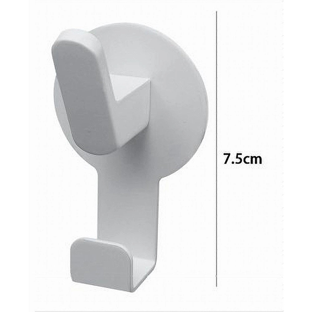 Trade Shop - Appendino Gancio 2 Posti Porta Asciugamano Bagno Casa Cucina Bianco 7.5cm 59740 -