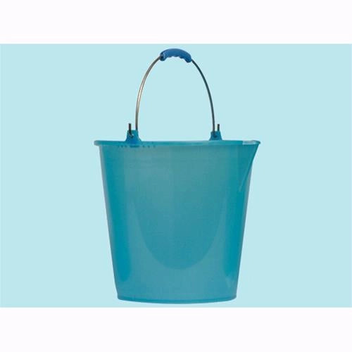 Secchio In Plastica Con Becco Manico In Ferro Lt.12 Colore Azzurro 1pz -s12
