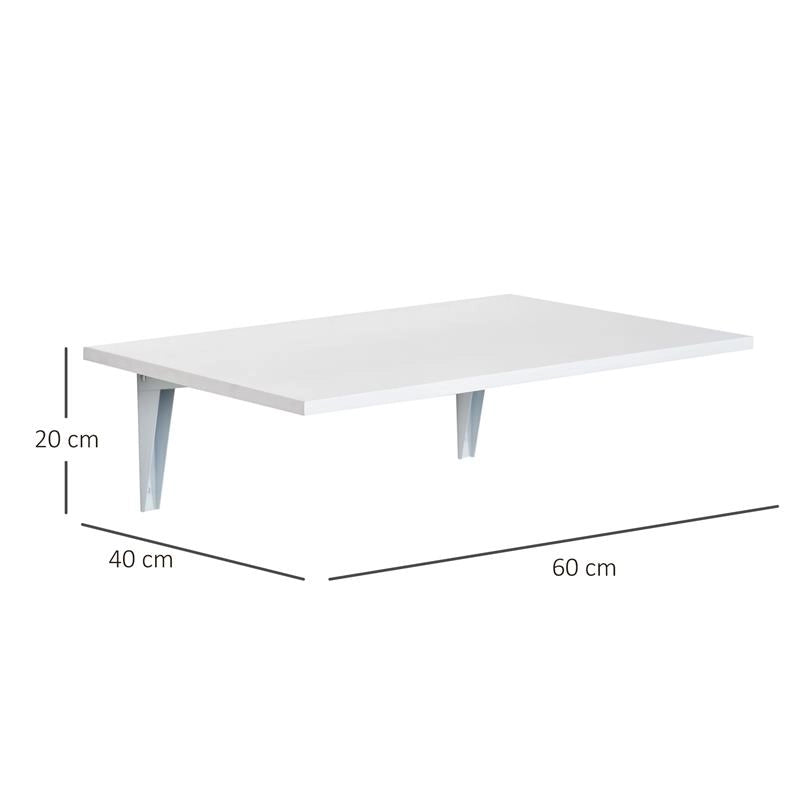 TAVOLINO A MURO PIEGHEVOLE SALVASPAZIO 60 X 40 X 20 CM BIANCO