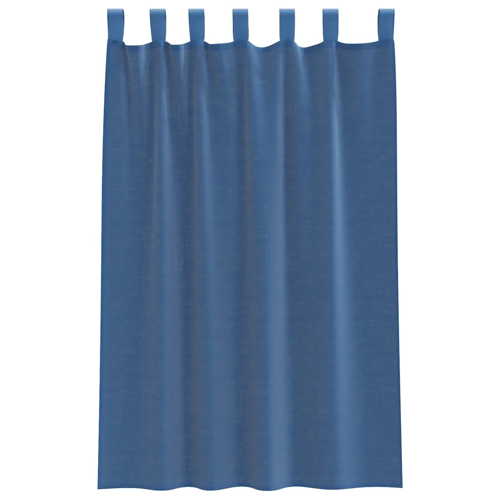 Tende in Voile con Passanti 2 pz Blu Reale 140x175 cm 4102302