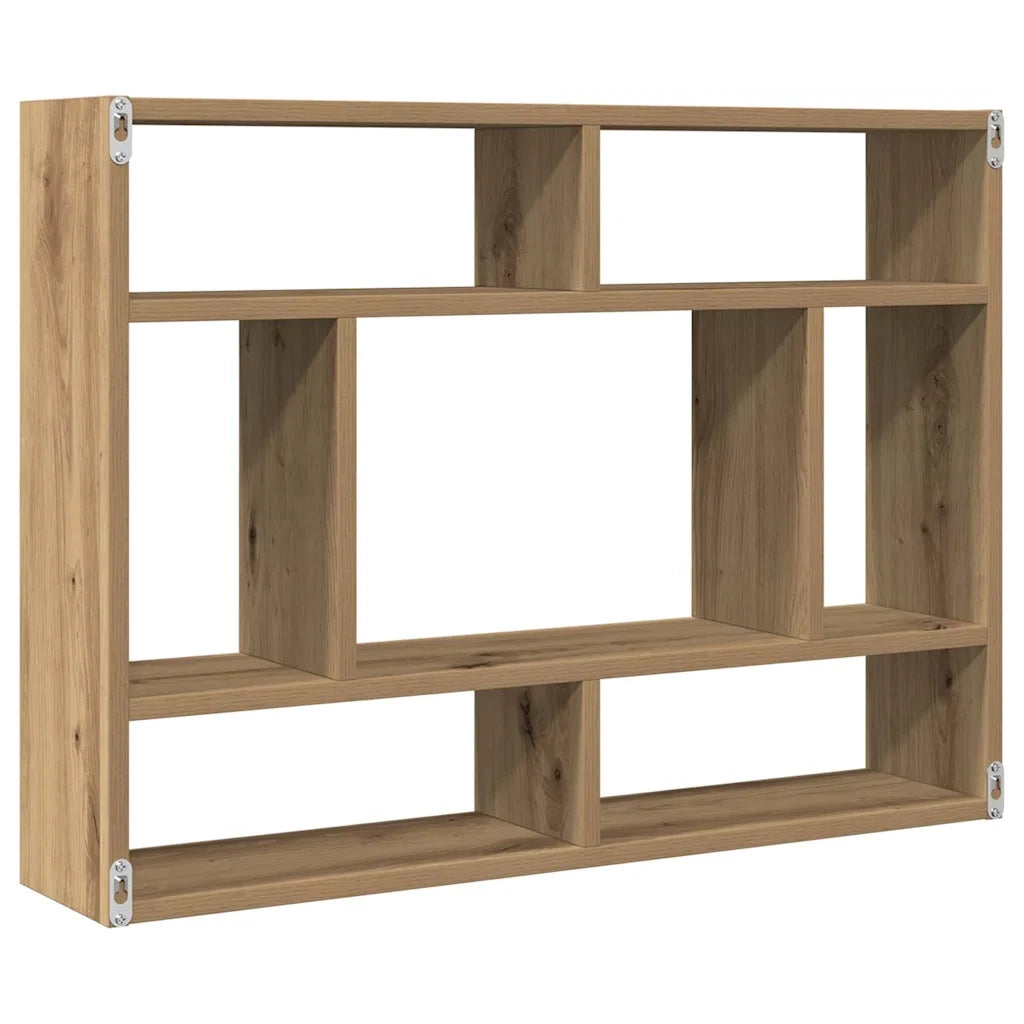 Scaffale a Parete Rovere Artigianale 75x16x55 cm in Truciolato 862046
