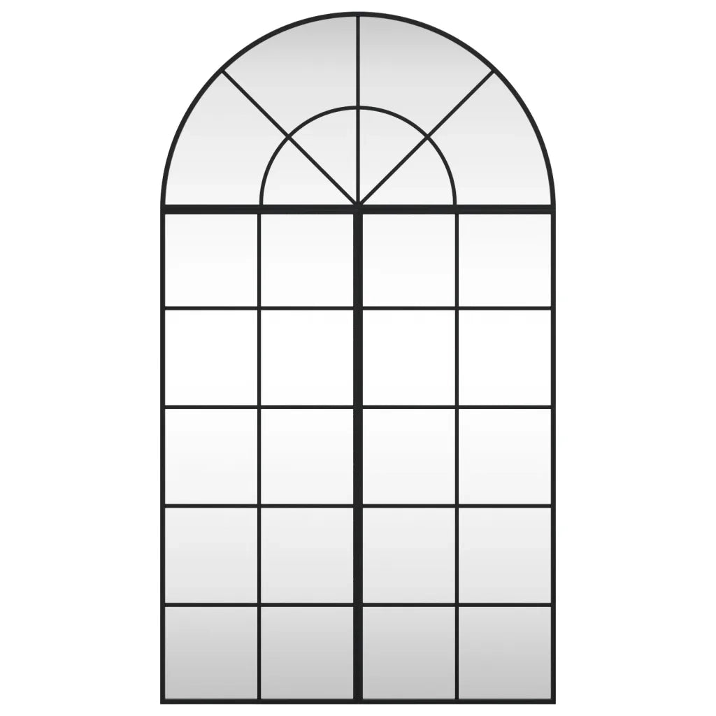 Specchio da Parete Nero 80x140 cm Arco in Ferro