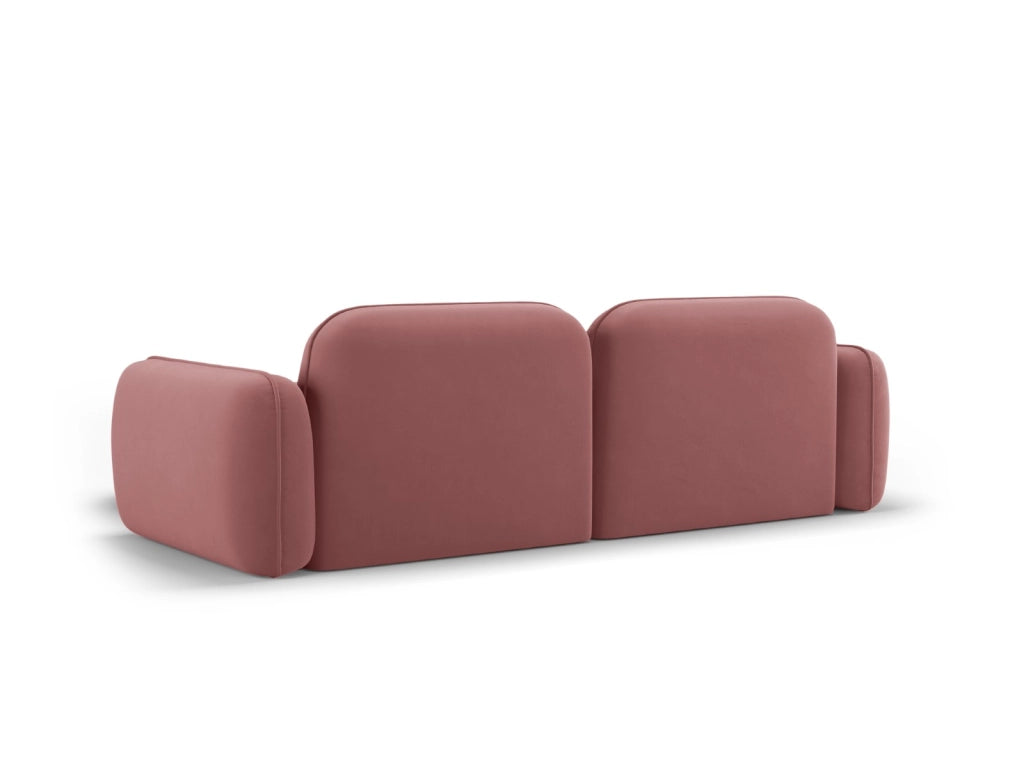 Cosmopolitan Design - Divano angolare modulare destro "Sydney" 3 posti in velluto salmone 