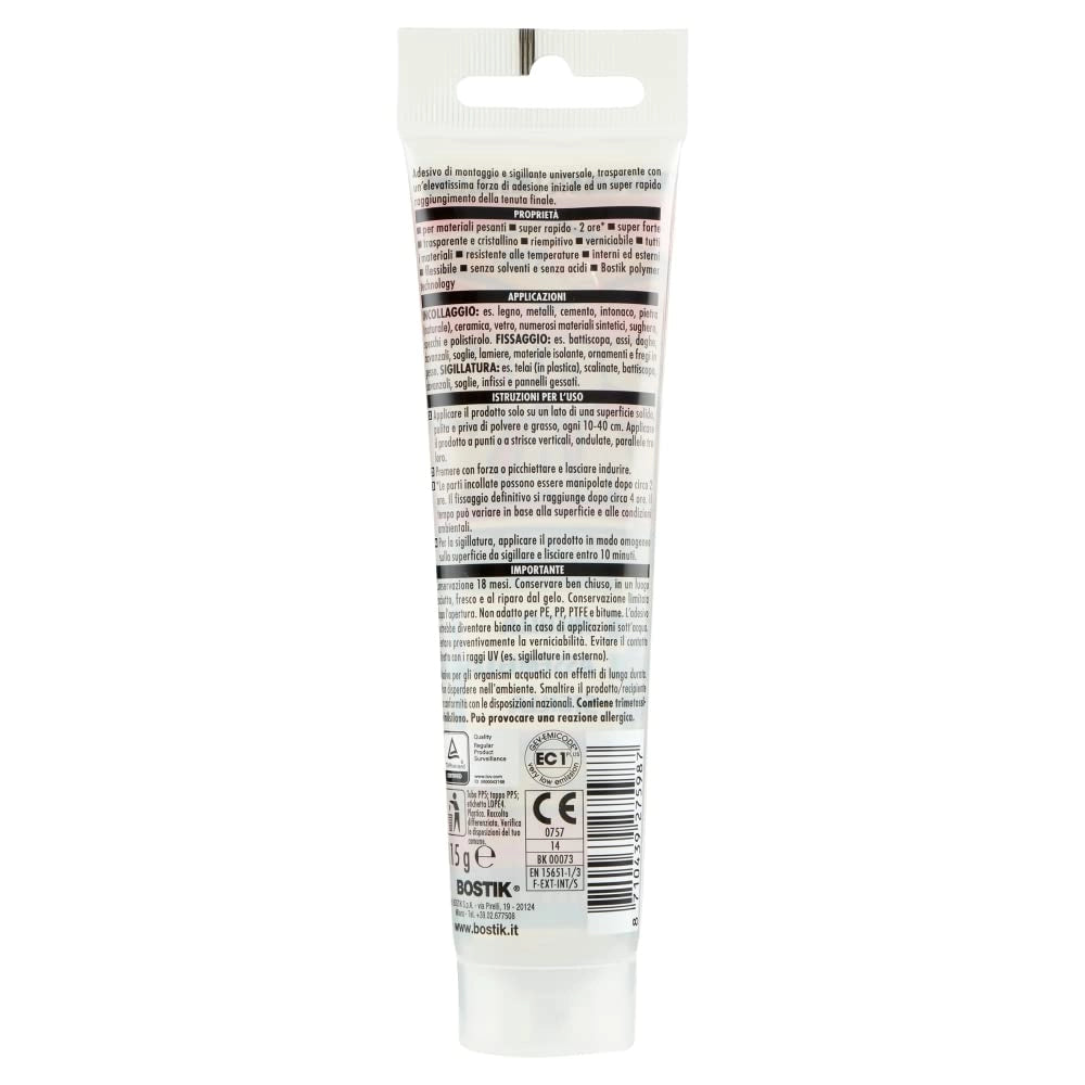 Sigillante Poly Max High Tack Express Cristal Bostik 115 Gr Tubetto