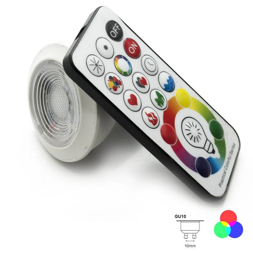 Faretto incasso 7cm moderno tondo brillantini oro luce LED RGB GU10 cromoterapia LUCE RGBW + 3000K
