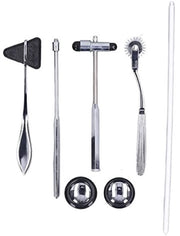 Set di Hammer Reflexologico Professionale - Hammer Neurologico - Manico Ergonomico - Acciaio Inossidabile - 5 Pezzi - Portatile per Test di Nervi