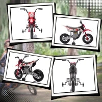 Moto Elettrica per Bambini con Rotelle e Indicatore di Carica, in PP e Metallo, 107x56x70 cm, Rosso
