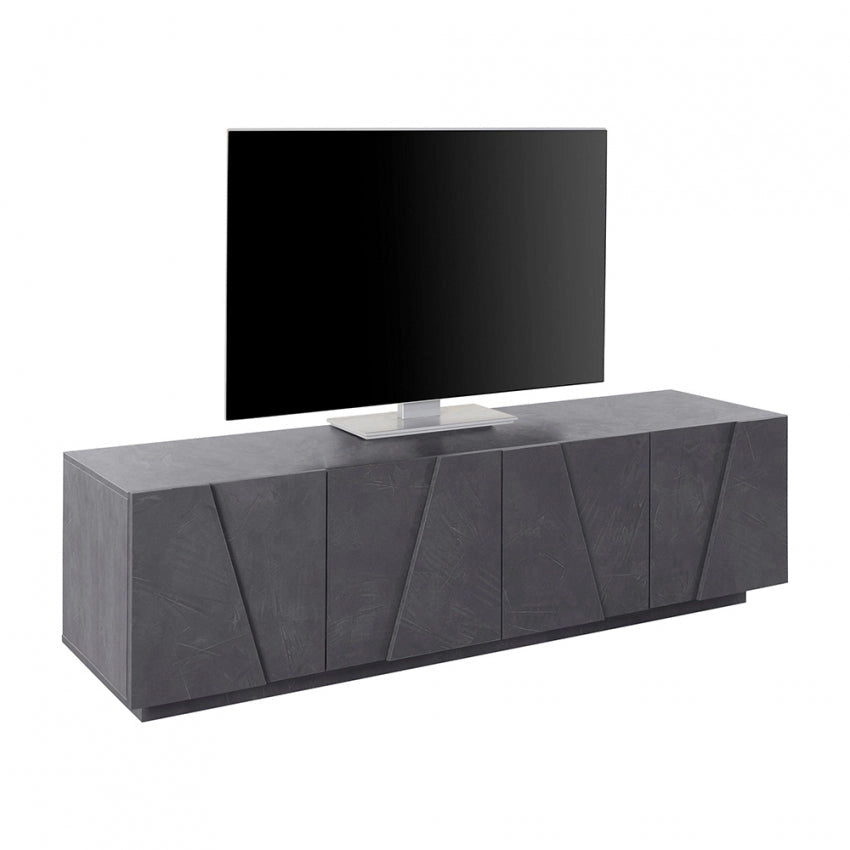 Porta TV PING Moderna con 4 Ante Battenti in Ardesia