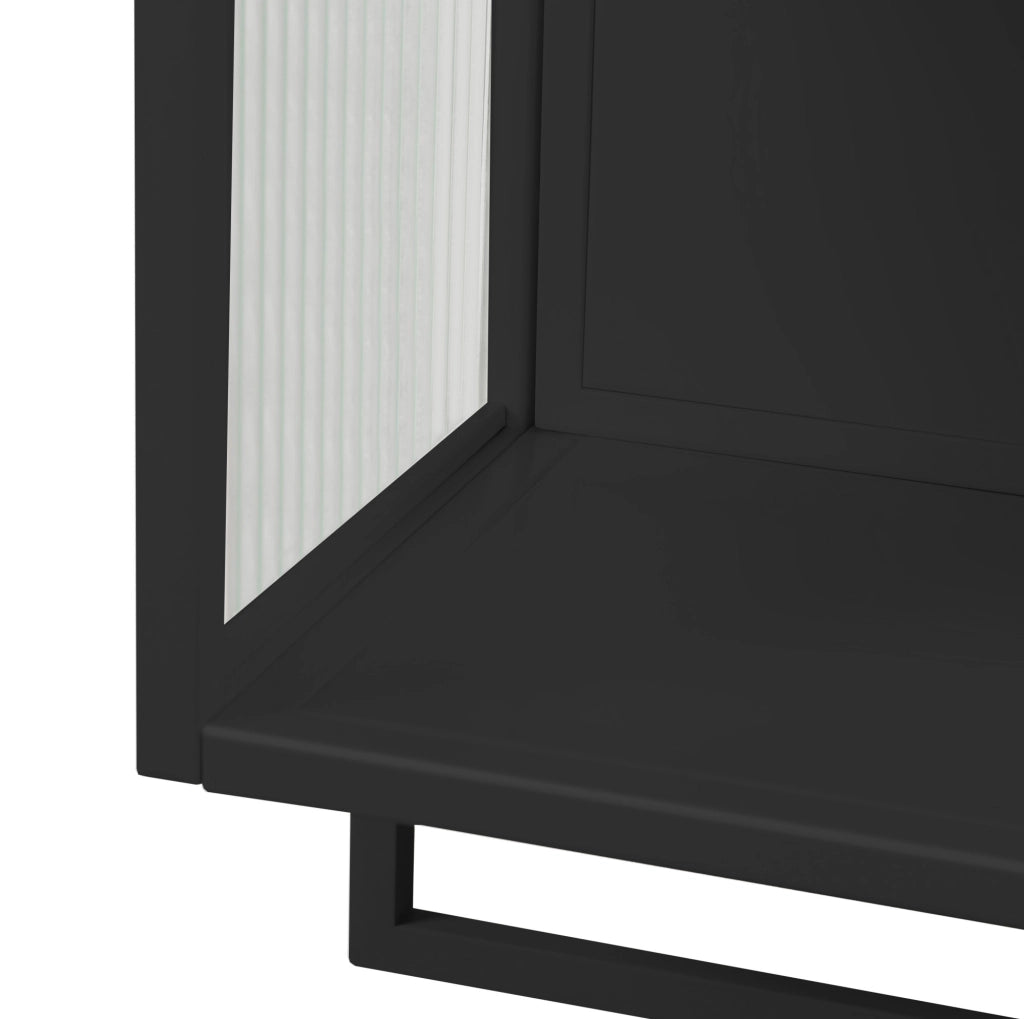 Pensile da parete 60 cm in vetro e metallo nero