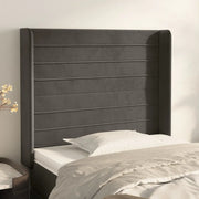 Testiera ad Orecchio Grigio Scuro 93x16x118/128 cm in Velluto 3119757