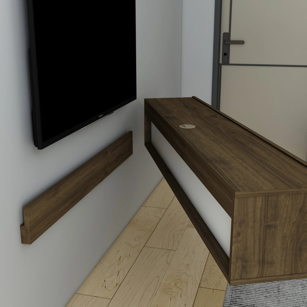 Porta TV in legno "Denby" - 160 x 31 x 29 cm - Noce