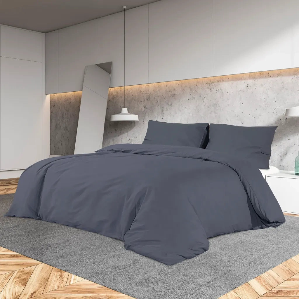 Set Copripiumino Antracite 200x220 cm in Cotone CFW6447939