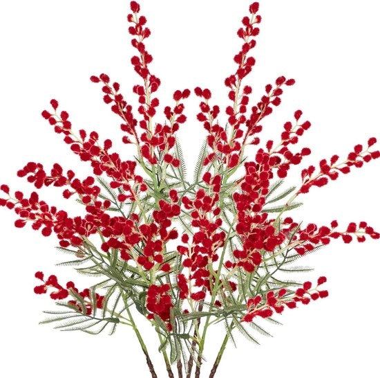Spray di mimosa gialla - 6 pezzi fiori di seta per decorazione di matrimonio e casa