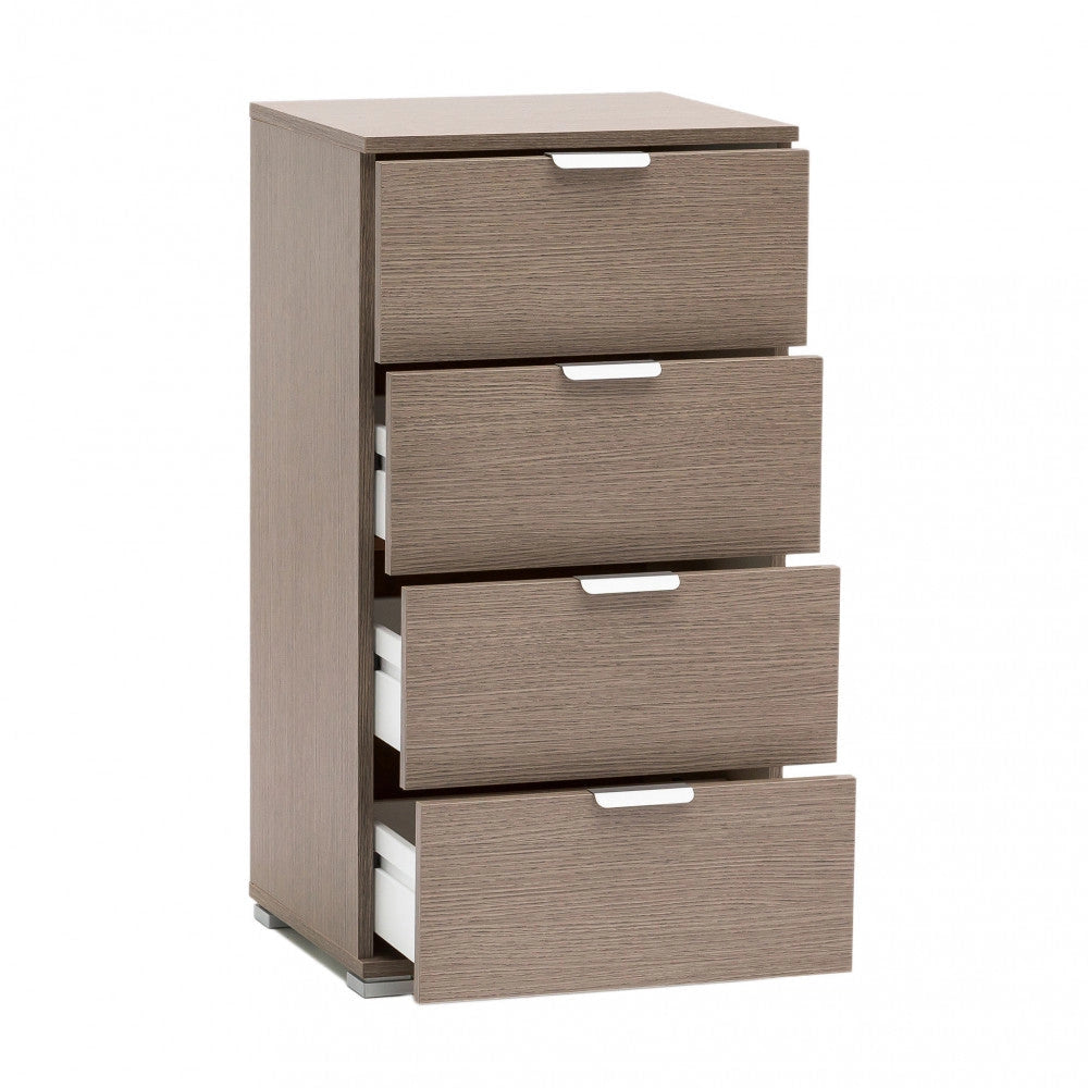 Mobiletto 4 Cassetti Rovere Grigio 45x38x85 h cm in Truciolare bilaminato Rovere grigio