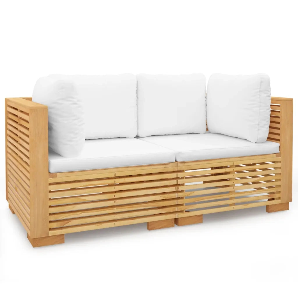 Divani Angolari da Giardino con Cuscini 2pz Legno Massello Teakcod mxl 121484