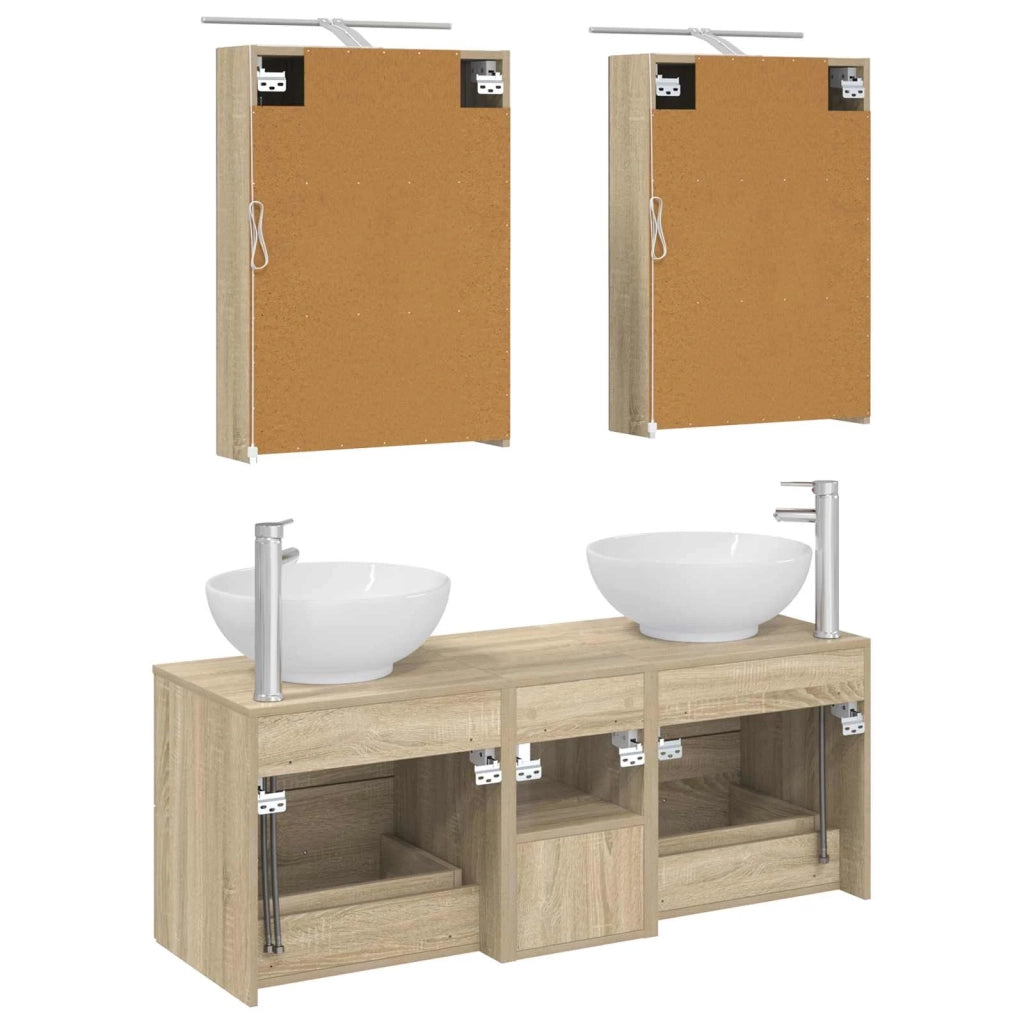 Set di mobili per il bagno 5 pcs Rovere Sonoma 3406953