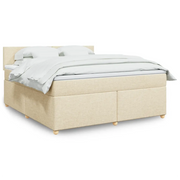 Giroletto a Molle con Materasso Crema 180x200 cm in Tessuto