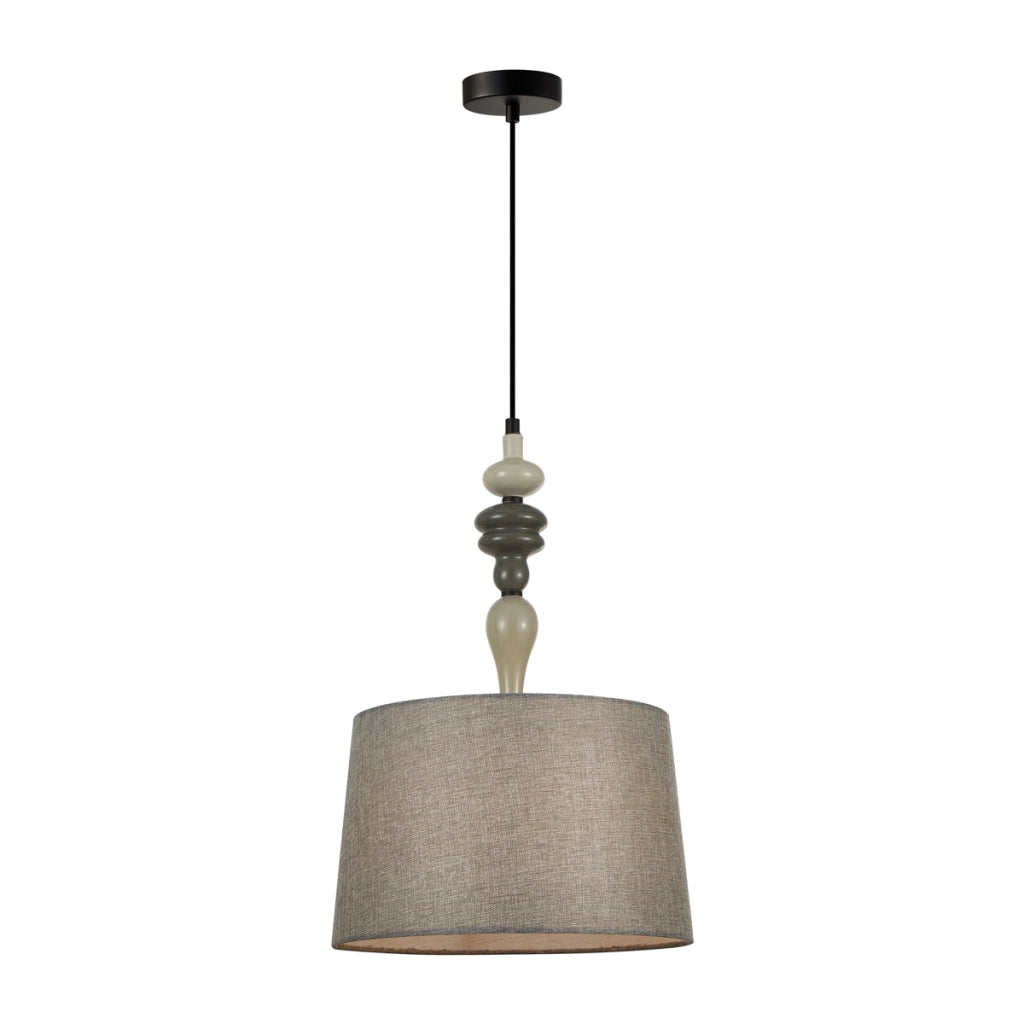 Sospensione classica Italux Nerom grigio/nero Ø34 E27