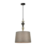Sospensione classica Italux Nerom grigio/nero Ø34 E27