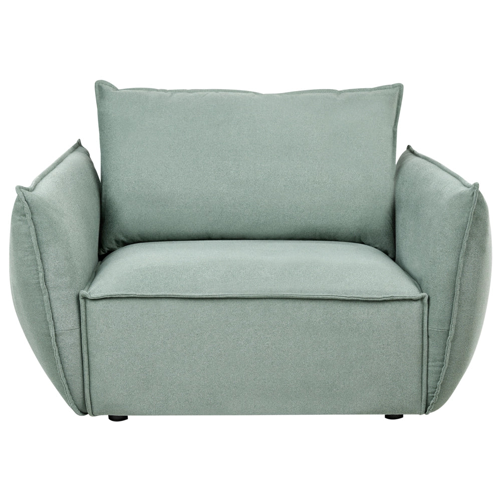 Set da salotto in tessuto Seduta bassa e profonda Schienale imbottito Accogliente Moderno 5 posti verde chiaro Moderno Accogliente