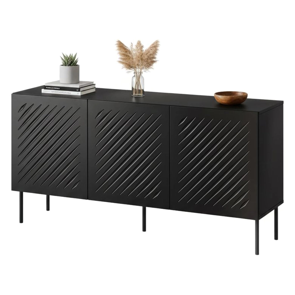 Madia Stilo, Credenza un Ripiano, 150.5x42x75h cm Nero