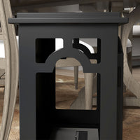 Camino a Bioetanolo da Pavimento 45x28x54 cm Bruciatore 1,2L Nero