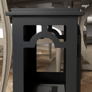 Camino a Bioetanolo da Pavimento 45x28x54 cm Bruciatore 1,2L Nero