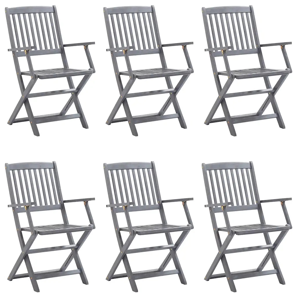 Sedie da Giardino Pieghevoli 6pz con Cuscini in Massello Acacia cod mxl 8277