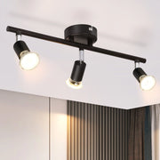 ZMH Faretto da soffitto neri 3 luci GU10 metallo rotanti 330° stile moderno per soggiorno corridoio senza lampadina