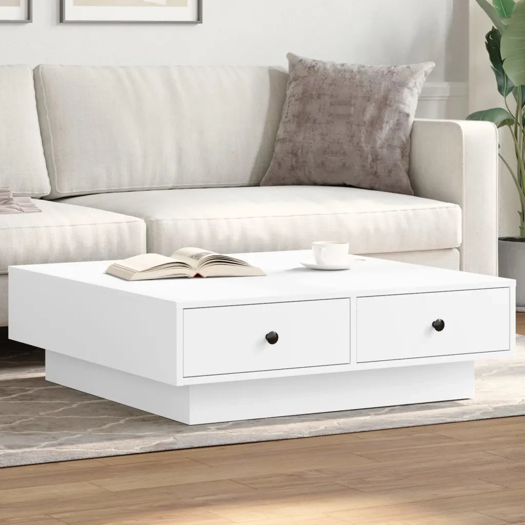 vidaXL Tavolino da Salotto Bianco 90x90x28 cm in Truciolato