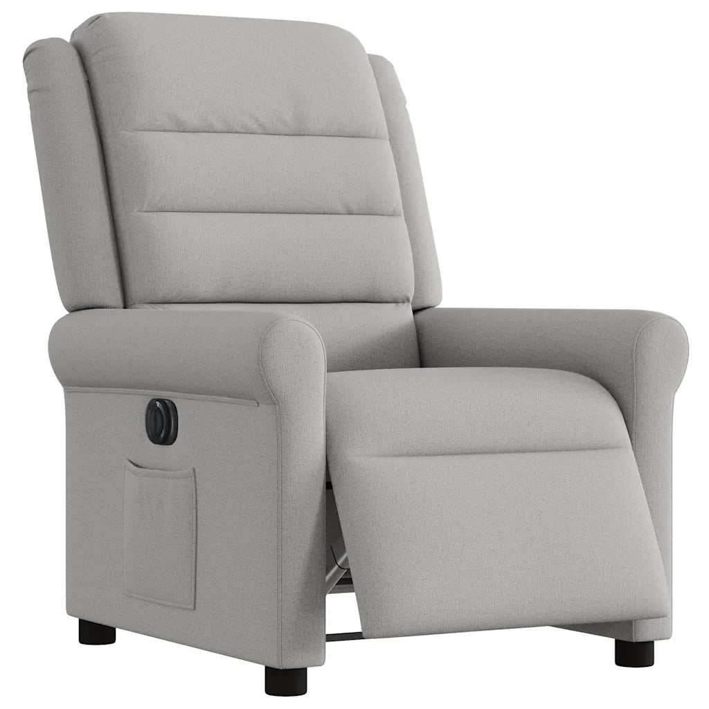 Poltrona | Sedia Relax Elettrica Reclinabile Grigio Nuvola in Tessuto