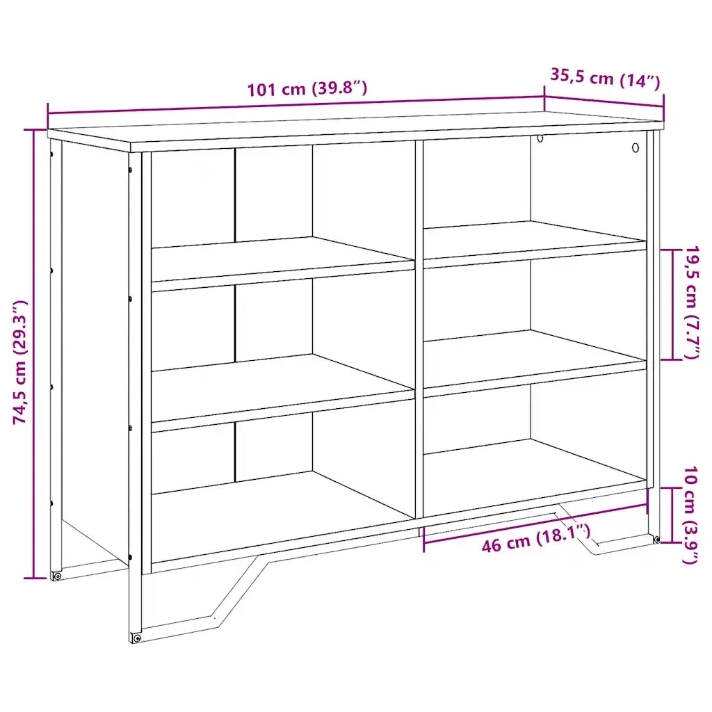 Credenza-Buffet-Armadio da cucina Nera 101x35,5x74,5 cm in Legno Multistrato