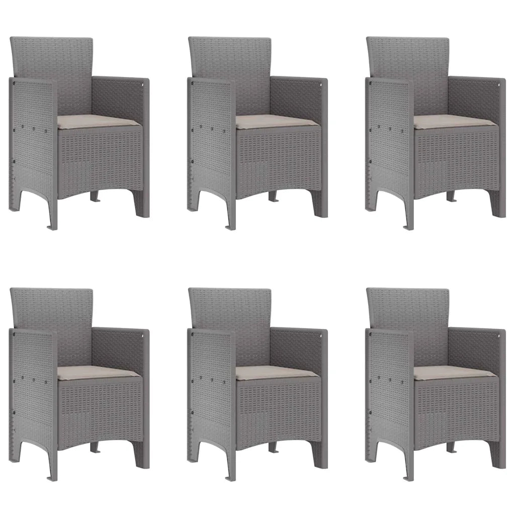 Set da Pranzo per Giardino 7 pcs Grigio Chiaro Polipropilene 3378728