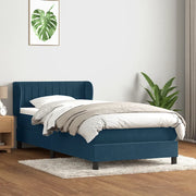 Giroletto a Molle con Materasso Blu Scuro 80x220 cm Velluto 3317719