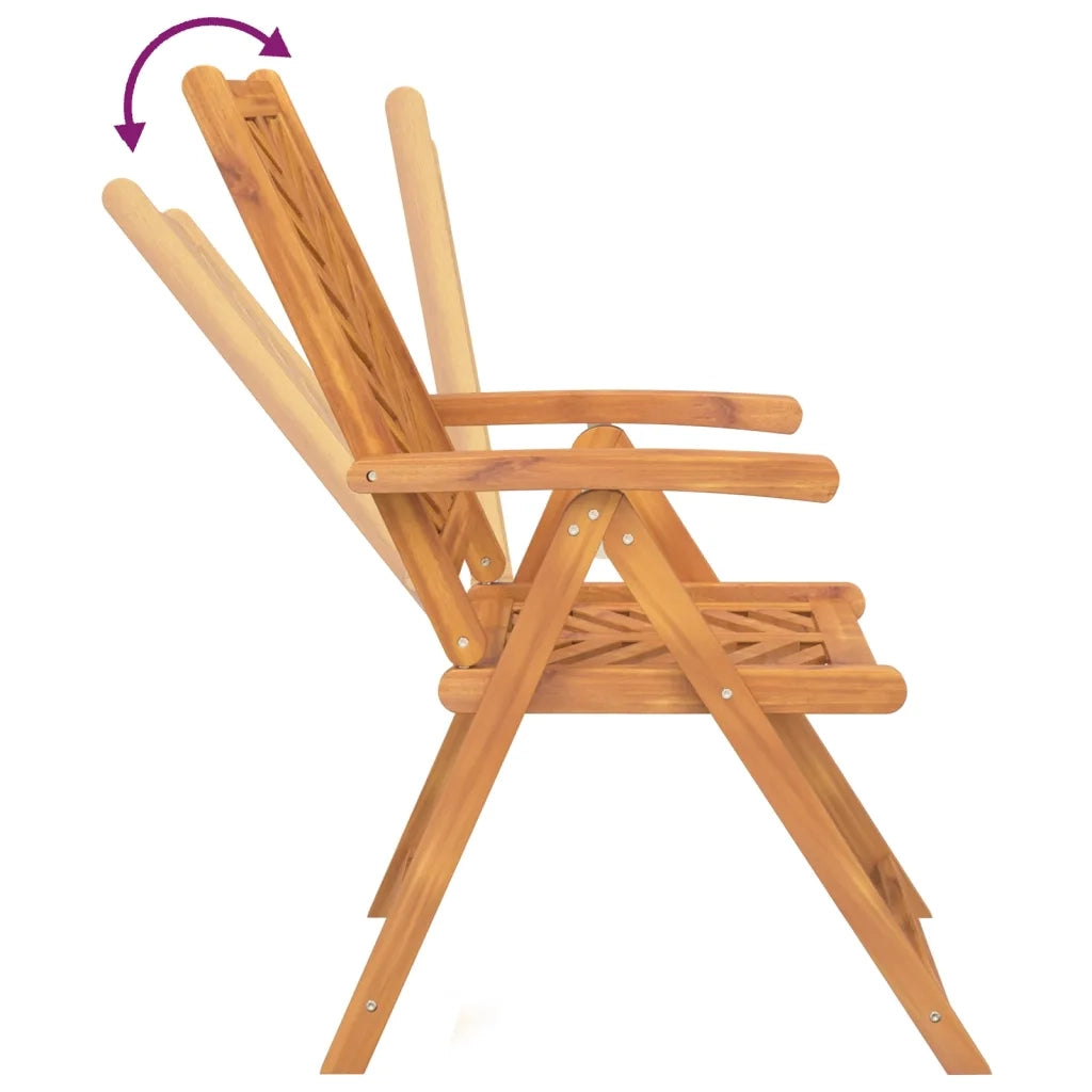 Sedie da Giardino Reclinabili 3 pz in Legno Massello di Acacia 362232