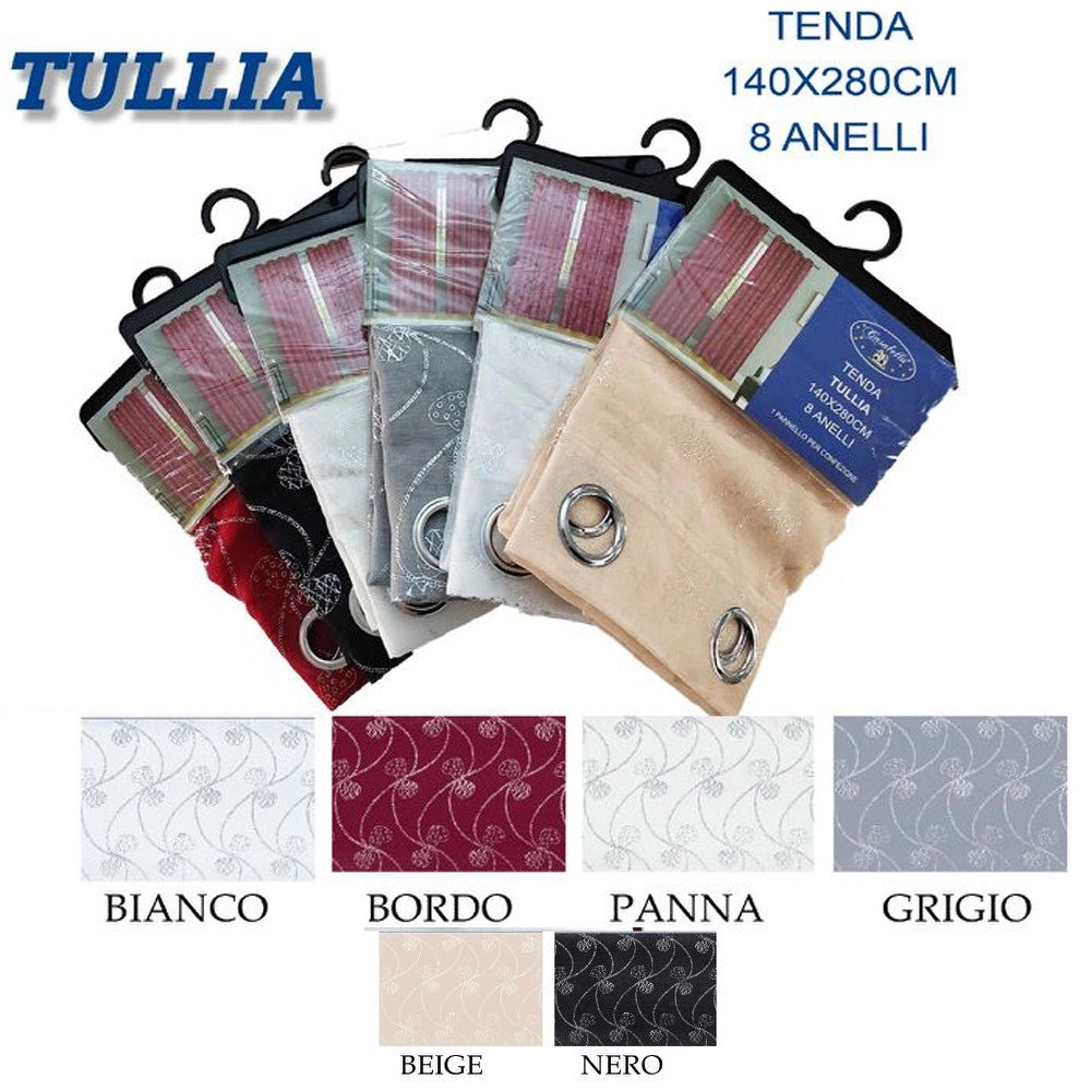 Trade Shop - Tenda Tullia Cuori Pannello Singolo 8 Borchie Porta Finestra Bastone 140x280 Cm -