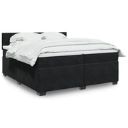 Giroletto a Molle con Materasso Nero 200x200 cm in Velluto 3286404
