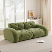 Divano modulare 204x95x76 cm in chenille; senza montaggio; verde