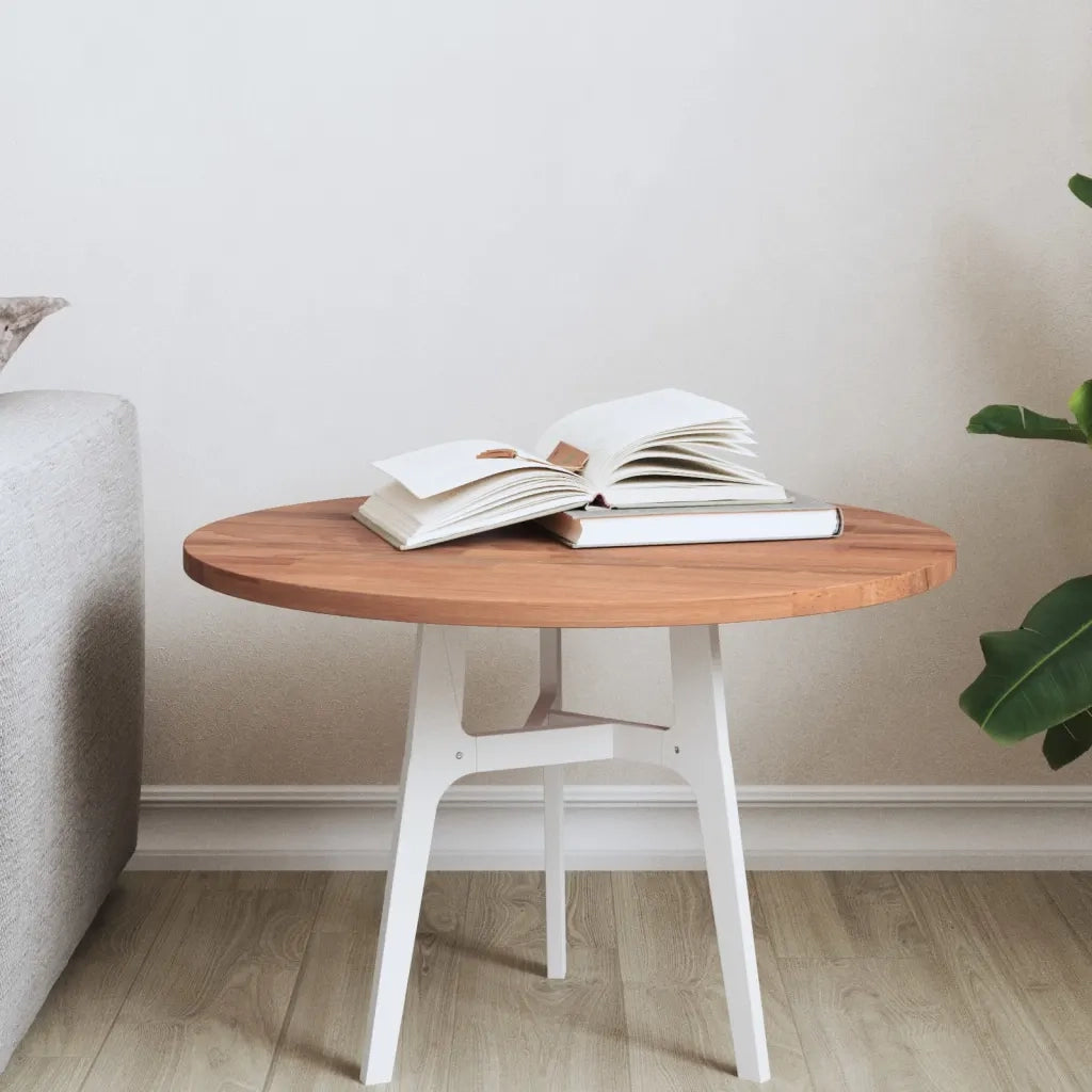Piano per Tavolo Ã˜50x1,5 cm Rotondo in Legno Massello di Faggio