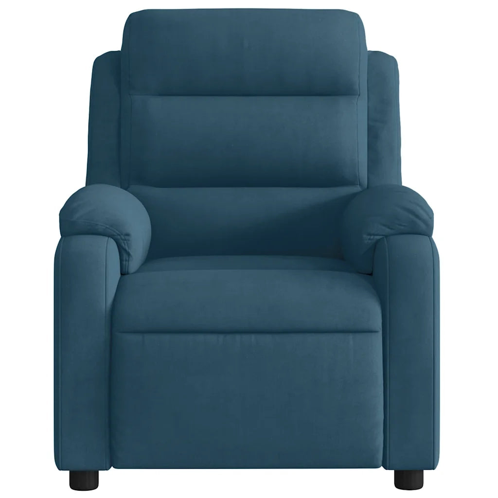 vidaXL Poltrona Reclinabile Blu in Velluto