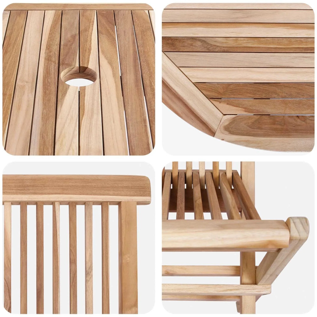 Set di Mobili da Giardino 7 pz Naturale Legno di teak solido 3418862