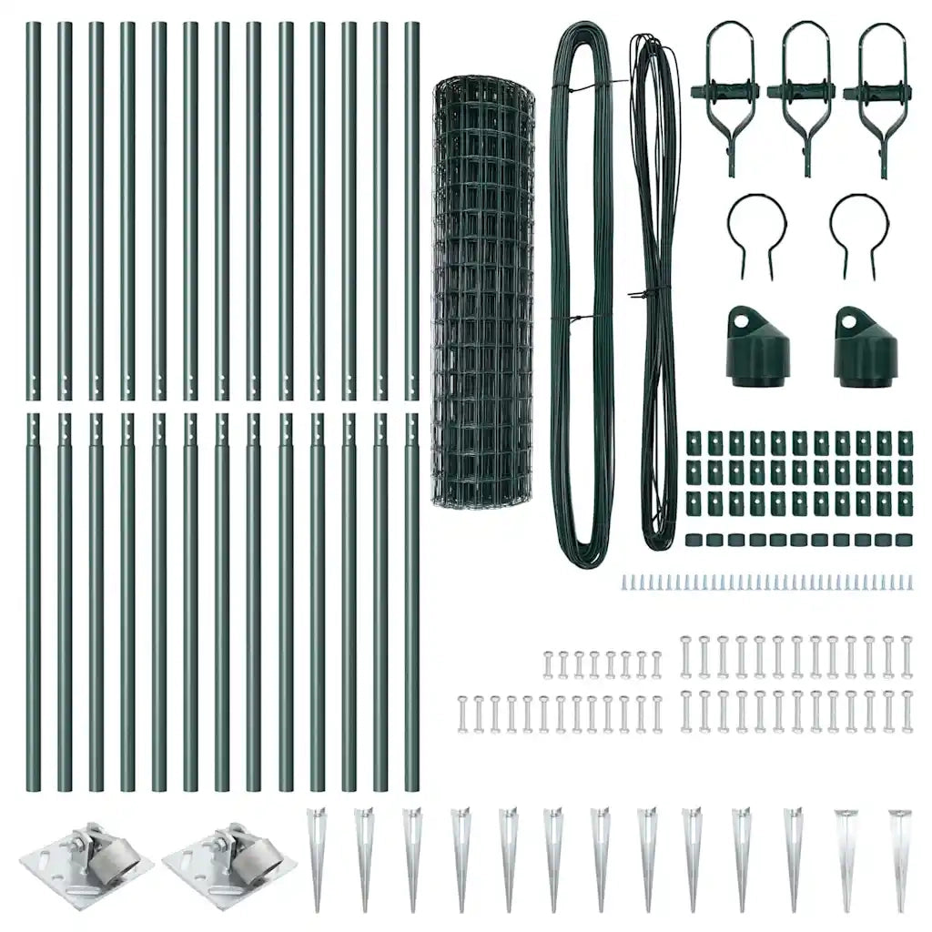 Recinzione con Posto Verde 1 x 25 m Acciaio e PVC