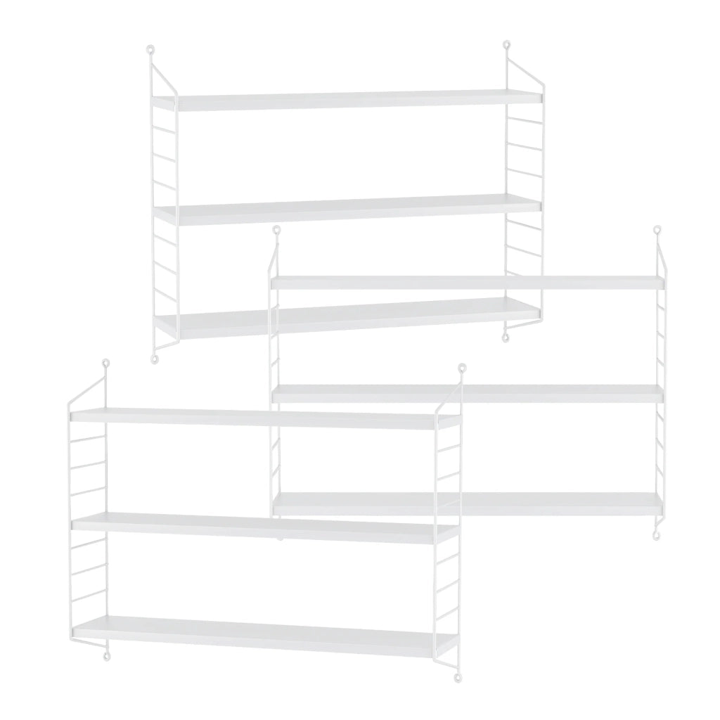 Set di 3 mensole modulari a 3 ripiani 50 x 60 x 15 cm bianco 03_0007107