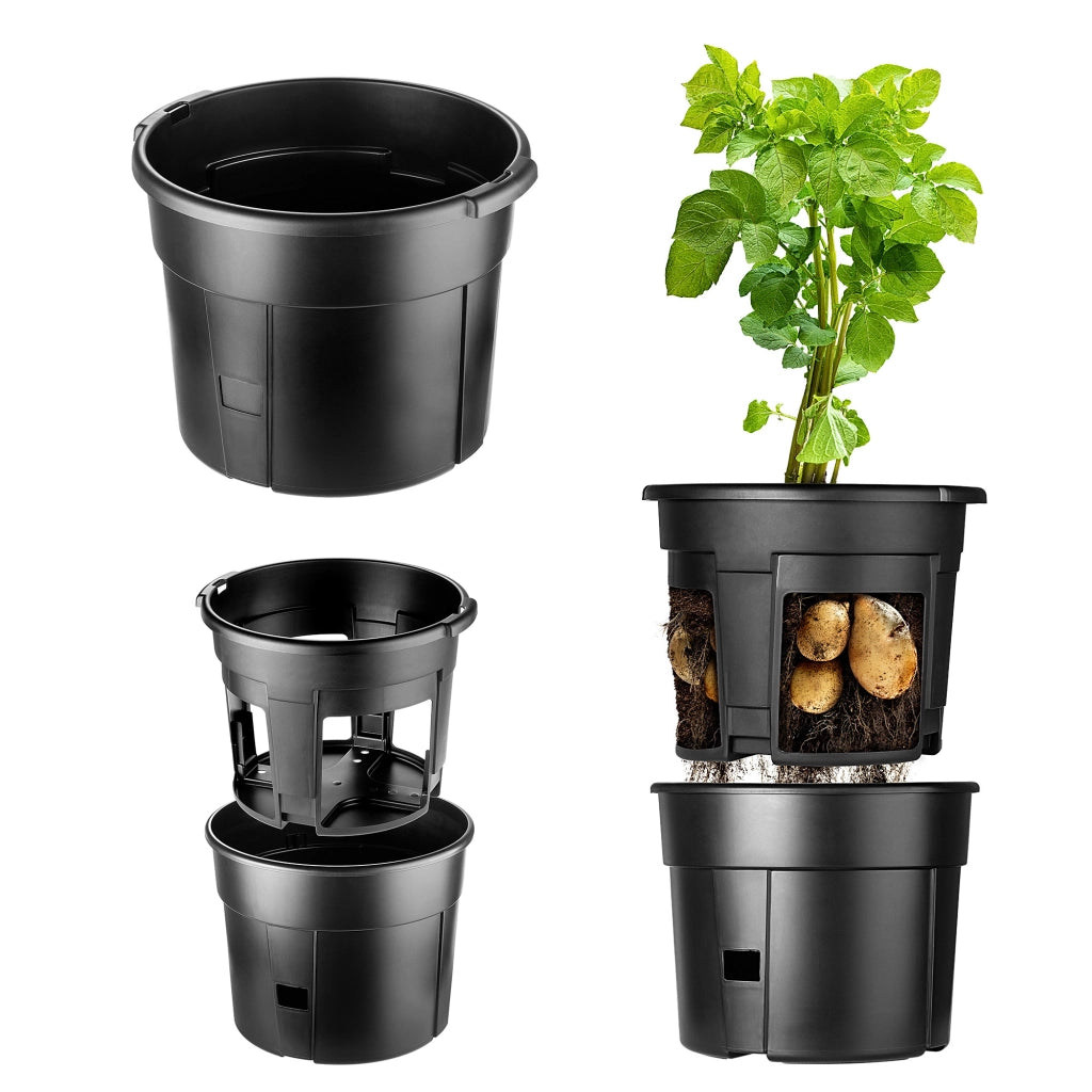 Vaso KADAX per piantare patate e ortaggi, con coperchio e inserto, 31 cm, 12 litri.