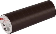 Nastro di isolamento in PVC marrone - 10 pezzi, 19mm x 20m, 0,12mm di spessore - Adesivo a bassa tensione - Resistente all'UV e impermeabile per connessioni