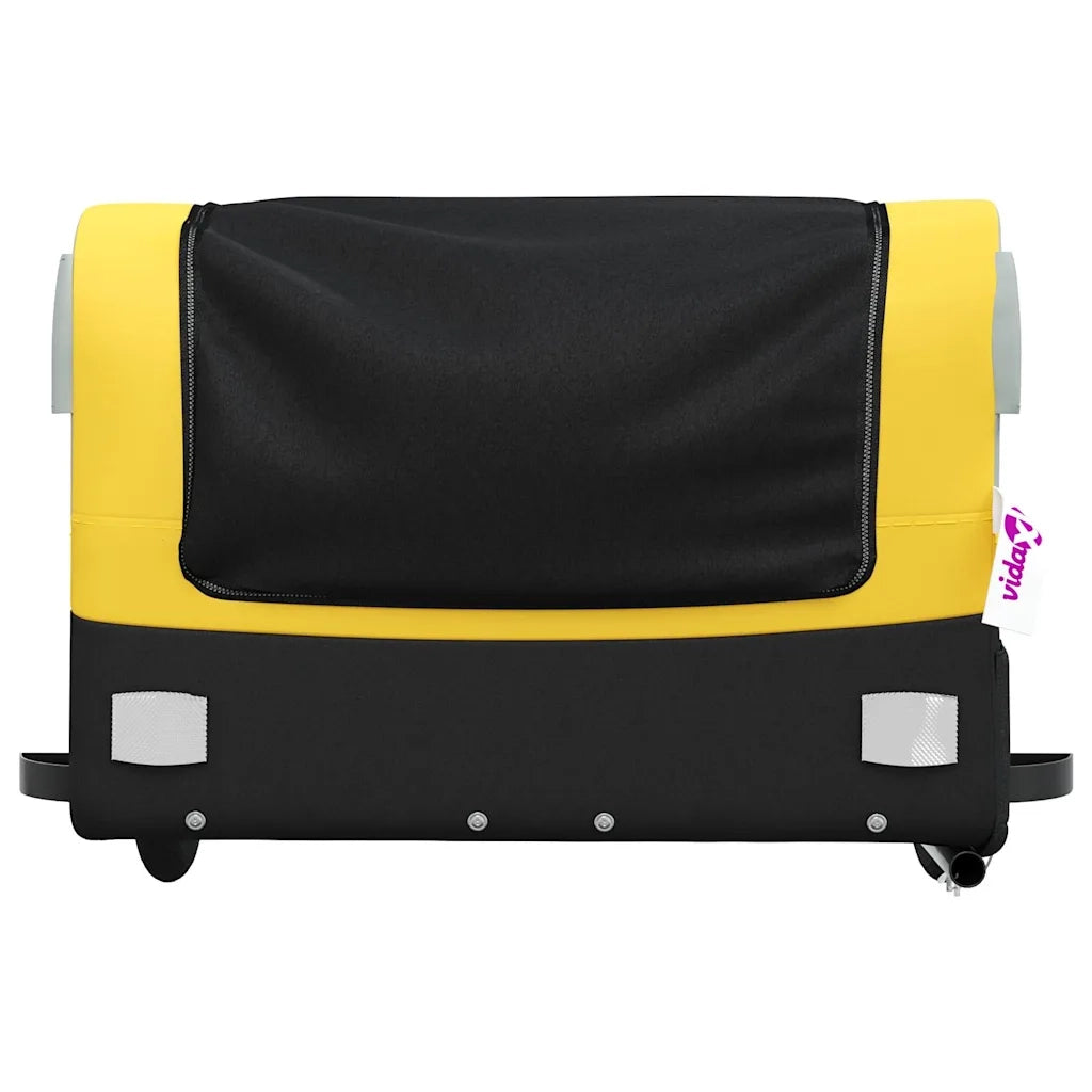 Rimorchio da Bici Nero e Giallo 45 kg in Ferro 94043