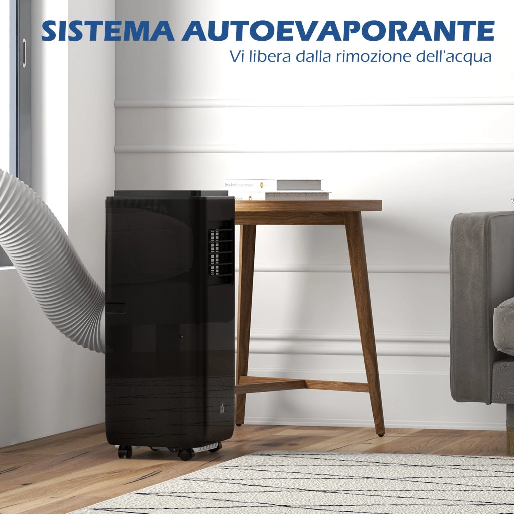 Condizionatore Portatile 950W con 5 Modalit¨¤ e 3 Velocit¨¤, in Plastica ABS e Acciaio, 33x28x70.4 cm, Nero