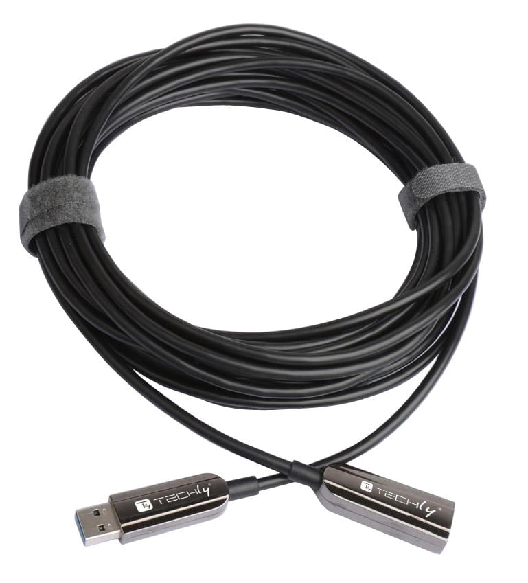 Cavo Ottico Attivo USB 3.2 SuperSpeed Active Optical Cable USB A M/F 20m Nero