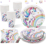Set di Servizi per 25 Persone con Decorazioni di Festa di Unaquila per Bambina - 100 Pezzi - Festa per Ragazze - Festa per Bambini e Decorazioni di Compleanno